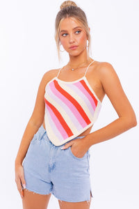 Sleeveless Knit Cropped Top