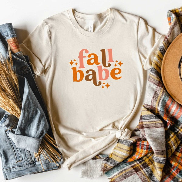 Fall Babe Stars Short Sleeve Graphic Tee