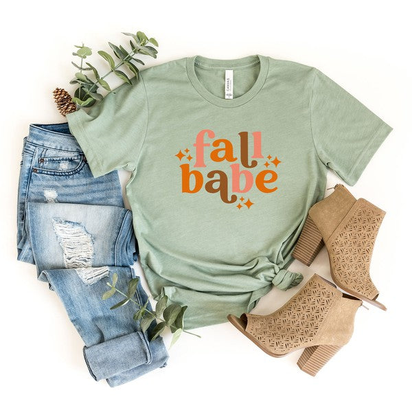 Fall Babe Stars Short Sleeve Graphic Tee