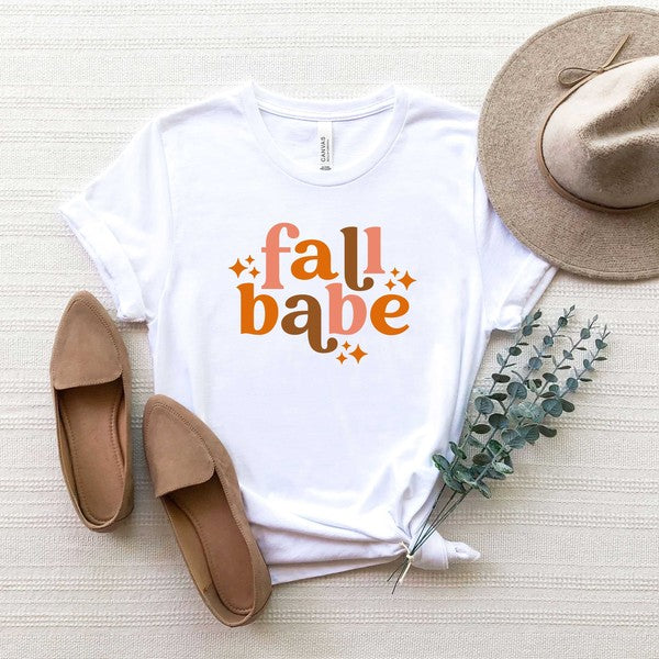 Fall Babe Stars Short Sleeve Graphic Tee