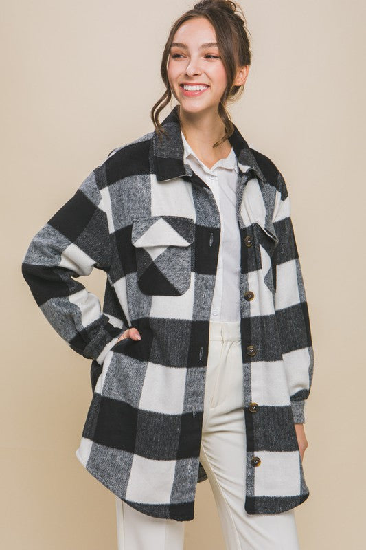 Fall feelin Plaid Pocket Shacket