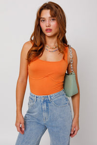 Orange Sleeveless Bodysuit