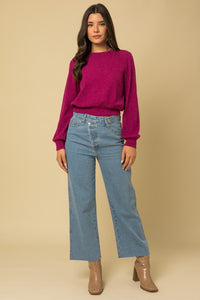 Berry Back Open Tie Top