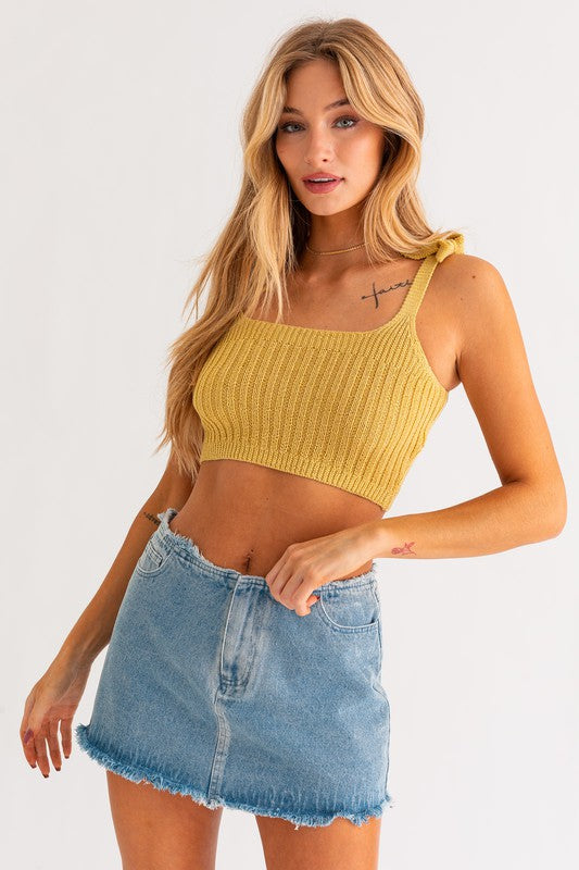 Shoulder Tie Knit Tank