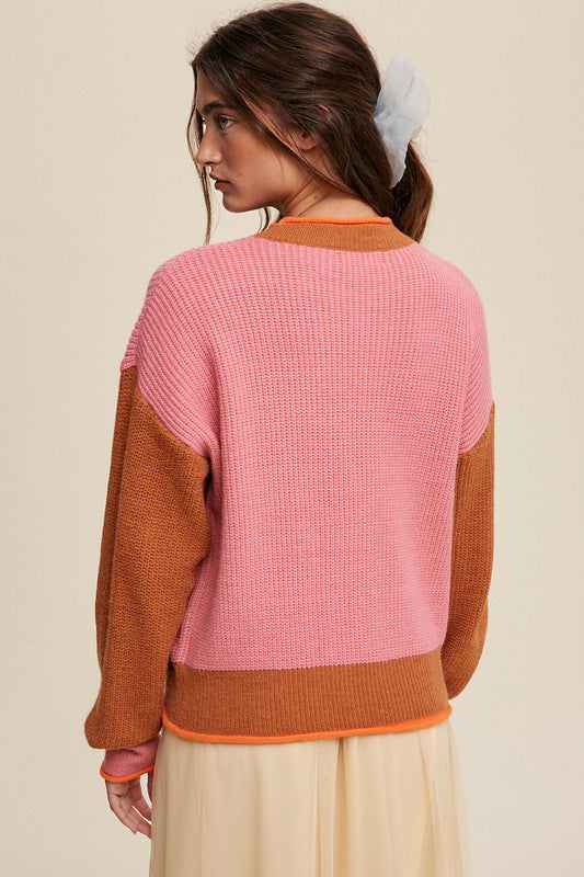 Color Block Ribbed Cardigan Color Block Ribbed Cardigan