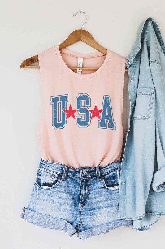 HOWDY AMERICA USA GRAPHIC MUSCLE TANK