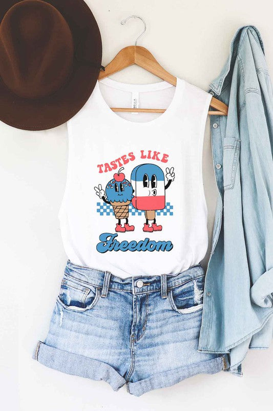 TASTES LIKE FREEDOM GRAPHIC MUSCLE TANK