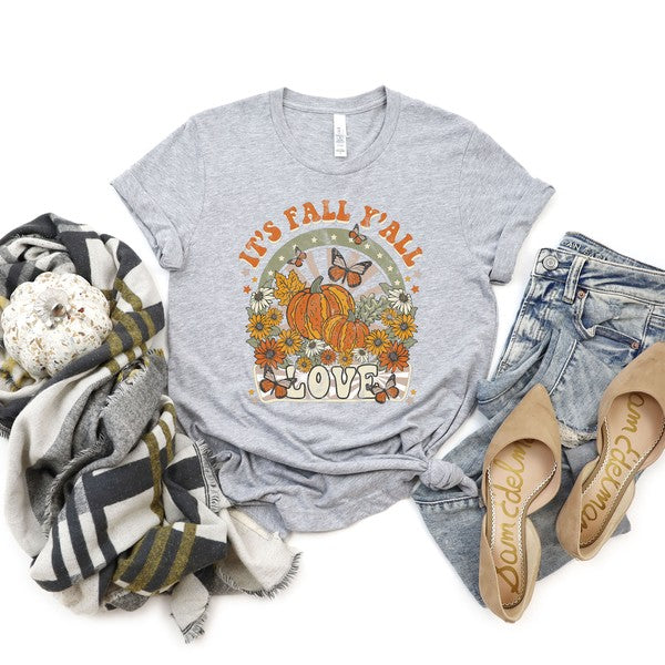 It's Fall Y'all Love Short Sleeve Graphic Tee