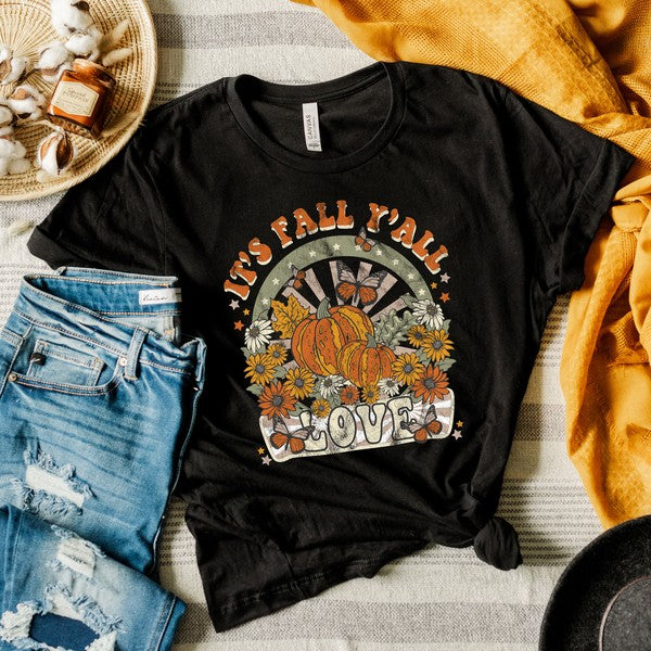 It's Fall Y'all Love Short Sleeve Graphic Tee