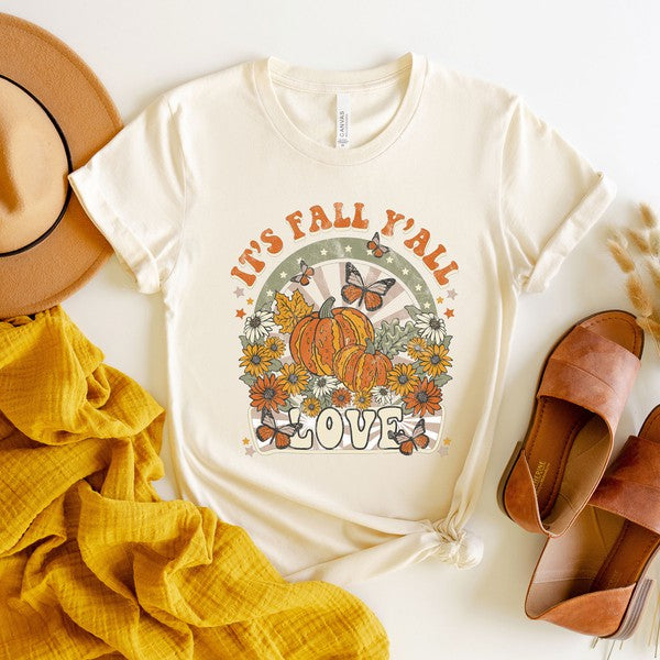 It's Fall Y'all Love Short Sleeve Graphic Tee