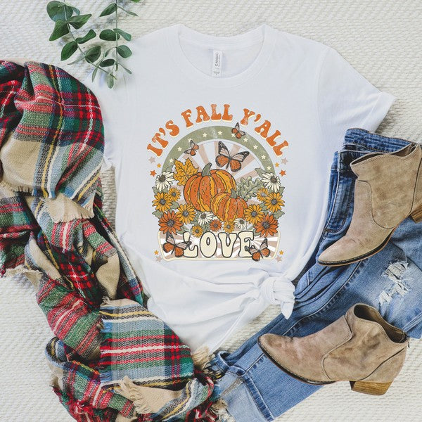 It's Fall Y'all Love Short Sleeve Graphic Tee