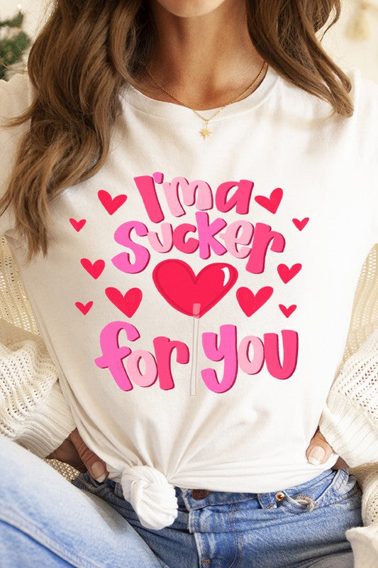 Valentine's Day Sucker For You Graphic Tee