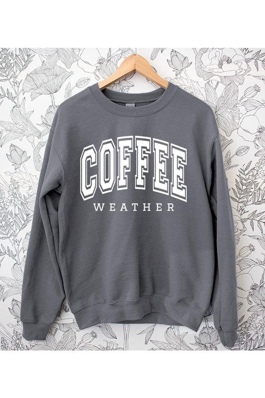 Coffee Weather Cafe Graphic Fleece Sweatshirts