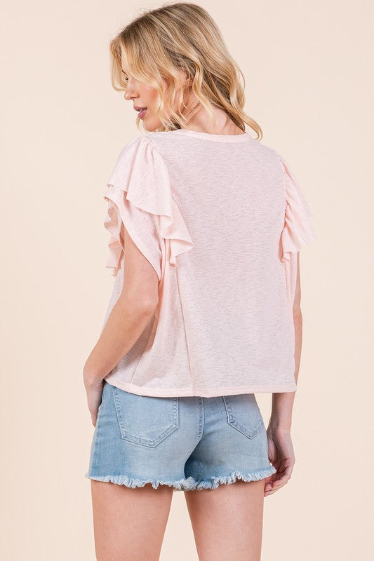Ruffle Detailed Loose Fit Top