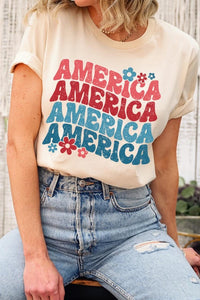 Groovy America USA 4th Of July Graphic T Shirts