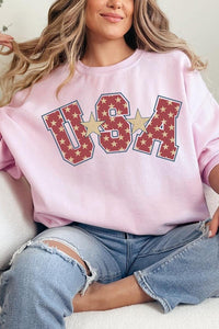 USA Star America Oversized Graphic Sweatshirts
