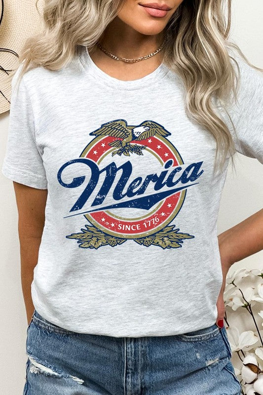 Merica 1776 American Eagle Beer Graphic T Shirts