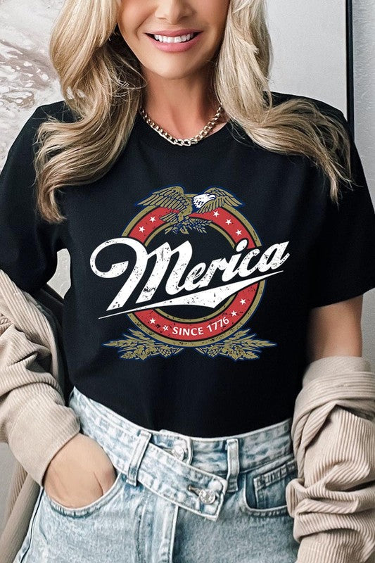 Merica 1776 American Eagle Beer Graphic T Shirts