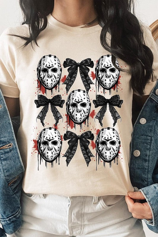 Horror Halloween Coquette Bow Graphic T Shirts