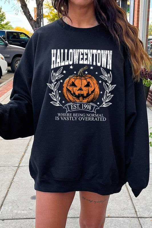 Halloweentown Pumpkin Graphic Fleece Sweatshirts