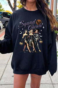 Halloween Squad Ghouls Graphic Fleece Sweatshirts