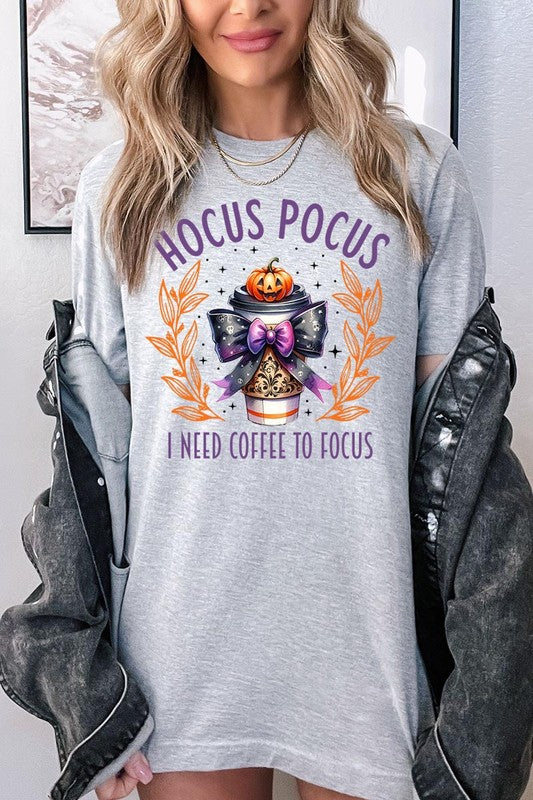 Hocus Pocus I Need Coffee To Focus Graphic Tee