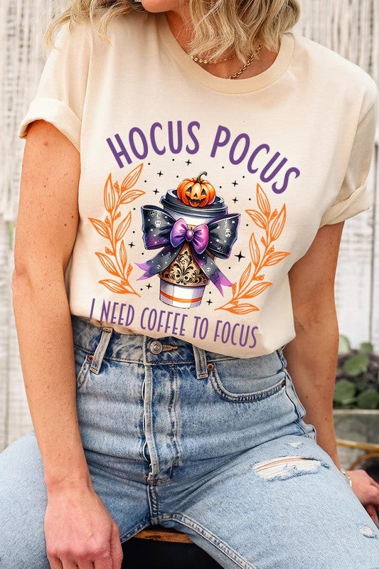 Hocus Pocus I Need Coffee To Focus Graphic Tee