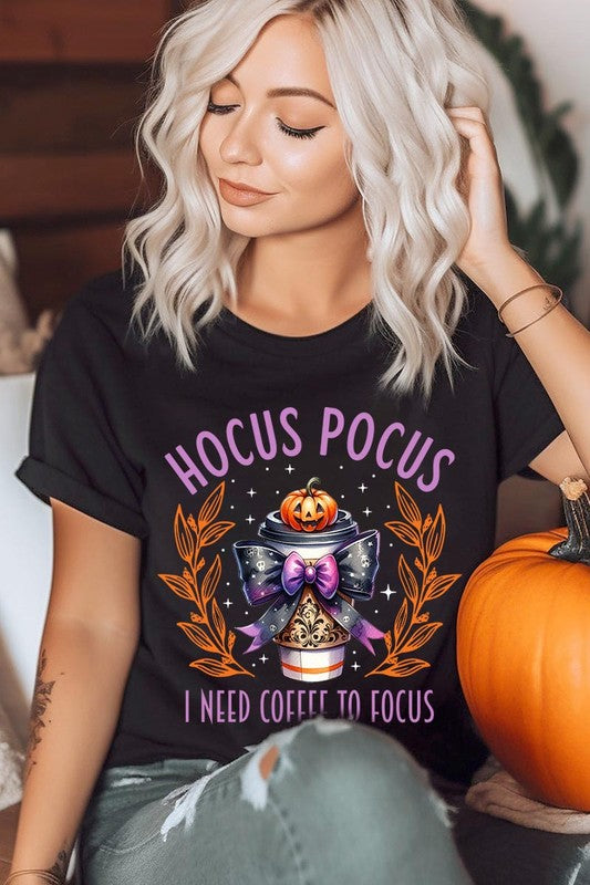 Hocus Pocus I Need Coffee To Focus Graphic Tee