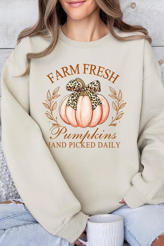 Farm Fresh Pumpkins Graphic Fleece Sweatshirts