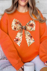 Autumn Bow Graphic Fleece Sweatshirts