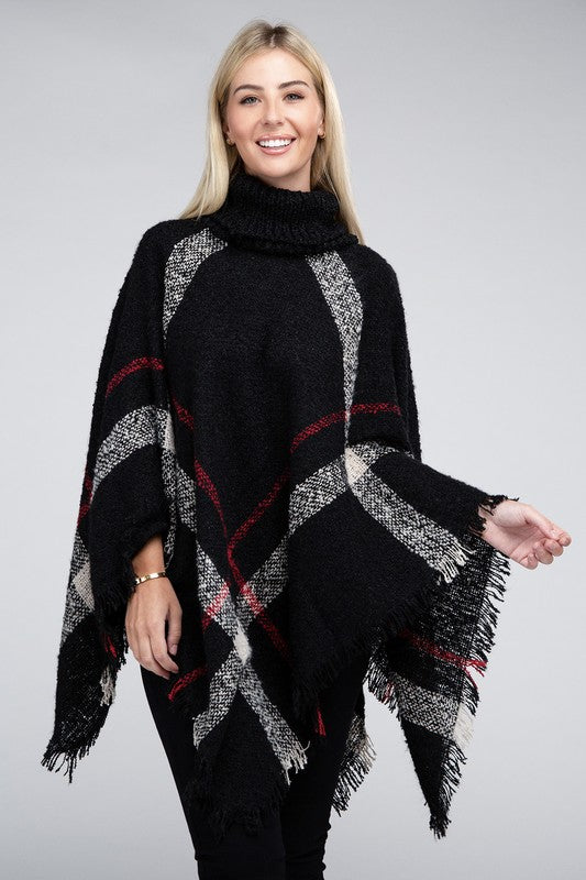 Turtleneck Knit Pancho