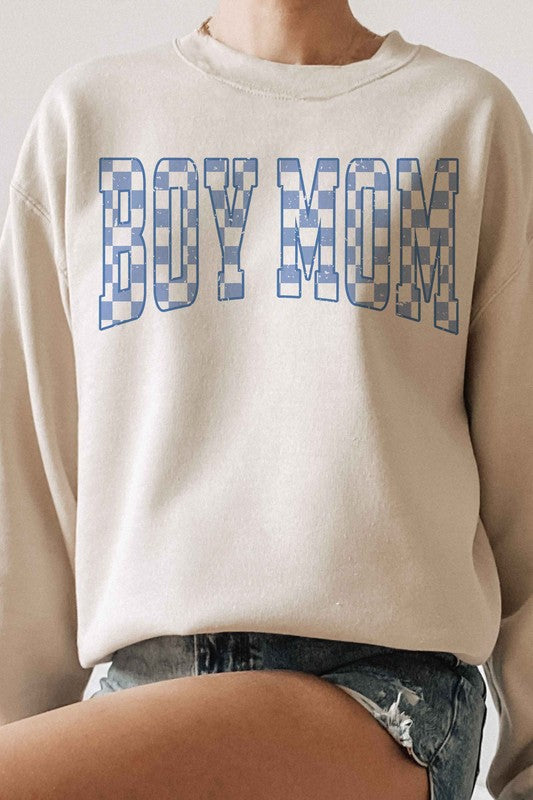 CHECKER BOY MOM Graphic Sweatshirt