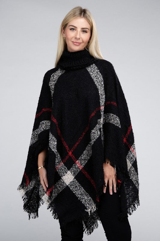 Turtleneck Knit Pancho