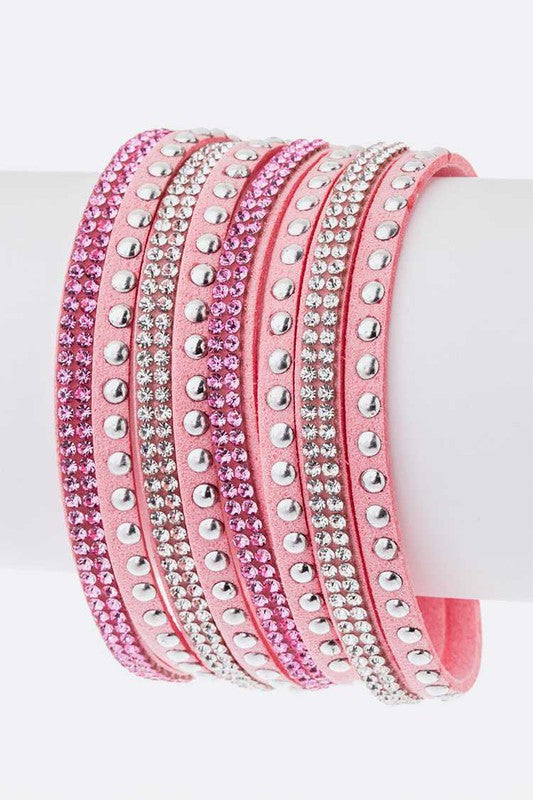 Mix Studs Slit Layer Cuff