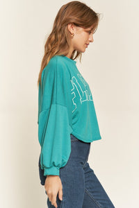 TERRY BATWING SLEEVE TOP
