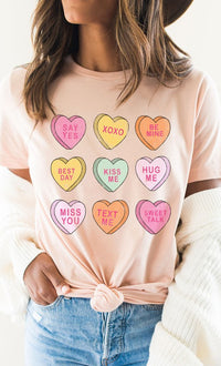 Candy Hearts Conversation Valentines Day Tee