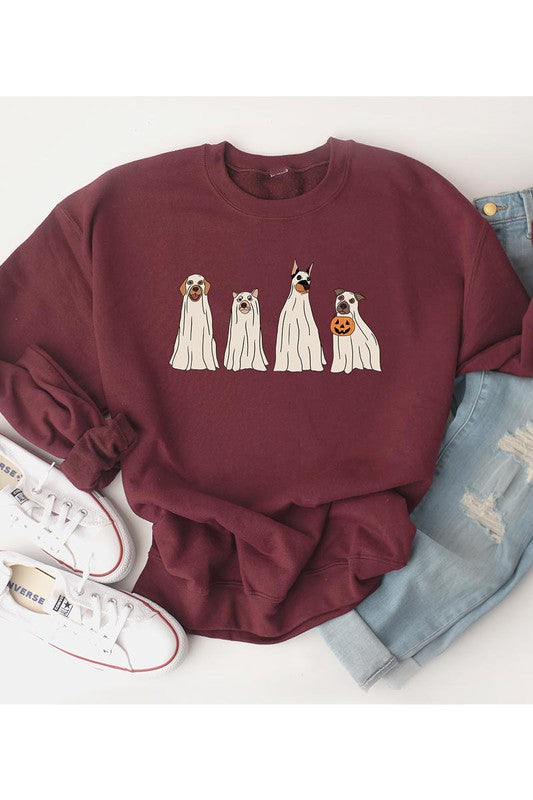 Spooky dog ghost Fleece Sweatshirt