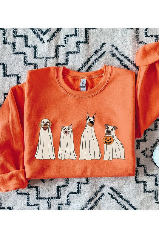 Spooky dog ghost Fleece Sweatshirt