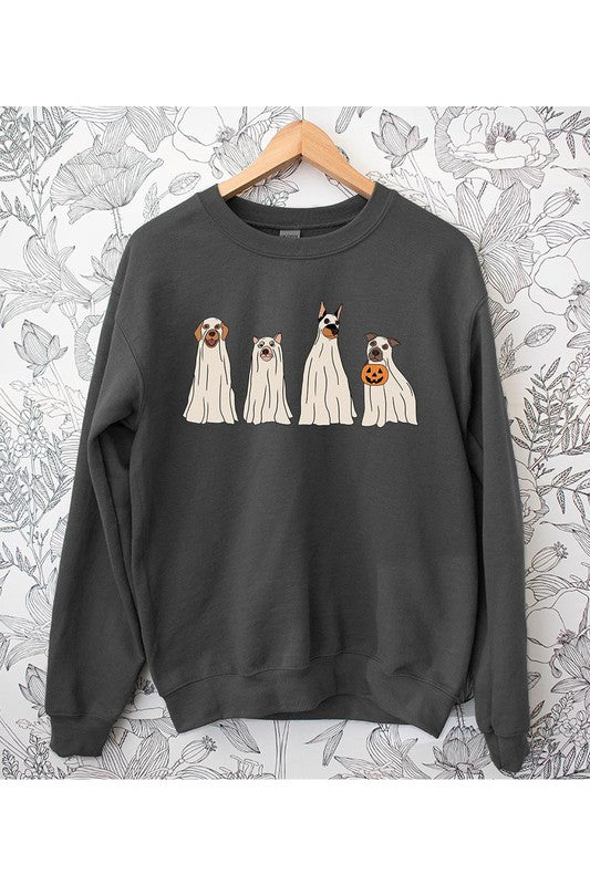 Spooky dog ghost Fleece Sweatshirt