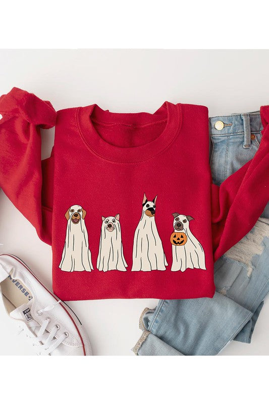 Spooky dog ghost Fleece Sweatshirt