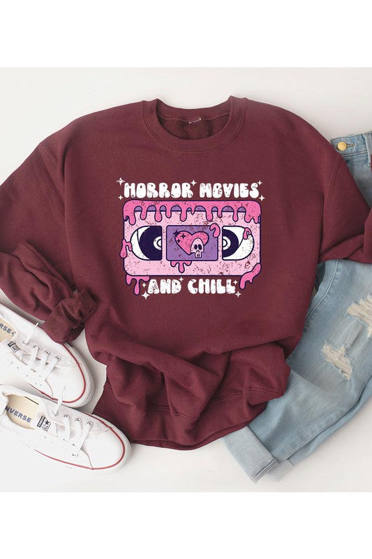 Horror movies and chill FLEECE SWEATSHIRT