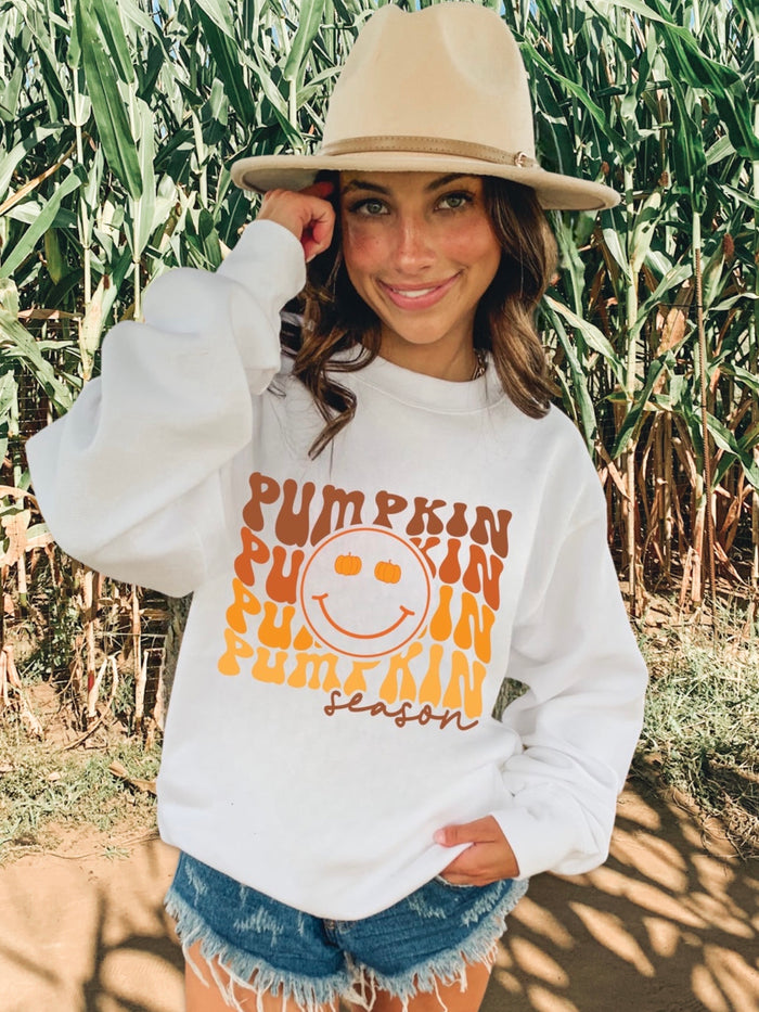 BEST SELLER! Smiley Face Pumpkin Season Sweatshirt