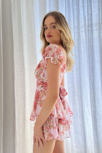 Floral Ruffle Tiered Romper