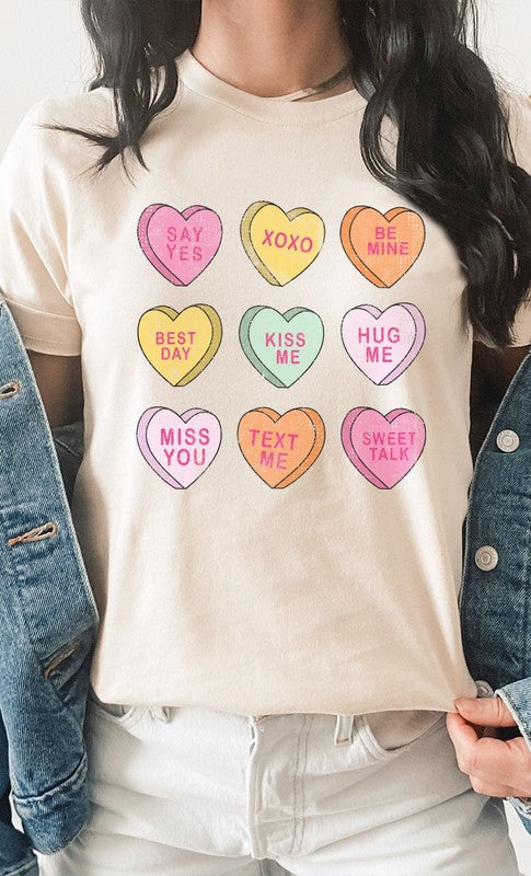 Candy Hearts Conversation Valentines Day Tee