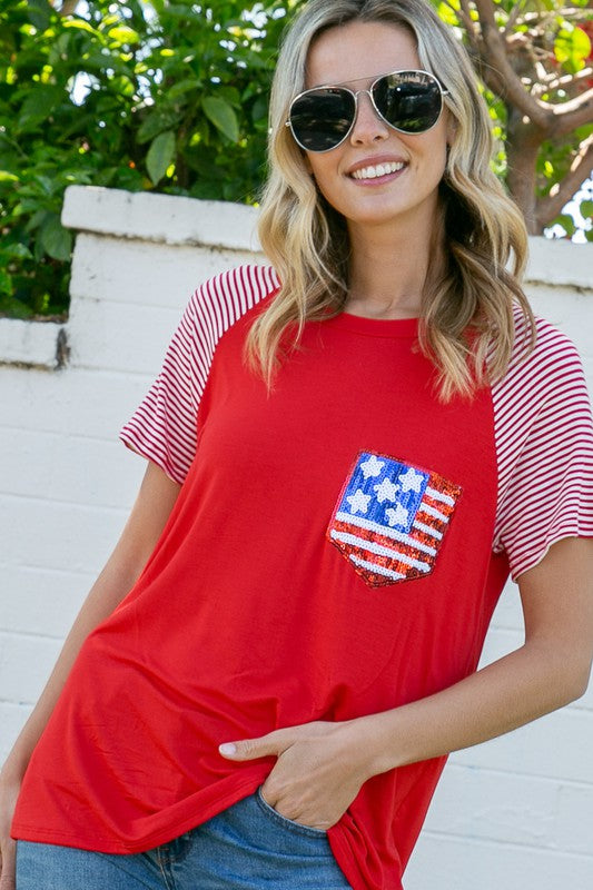 4TH OF JULY MIX AMERICAN FLAG TOP