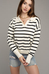 Stripe Collared Knit