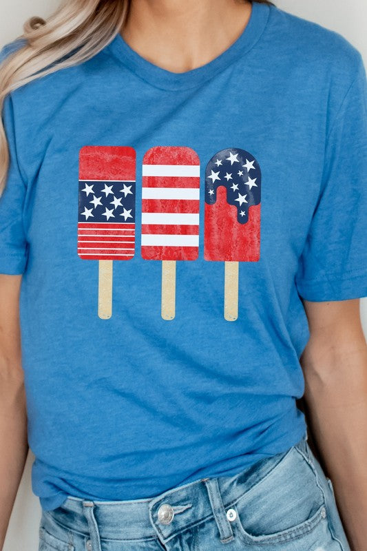 Patriotic American Flag Popsicles Graphic Tee