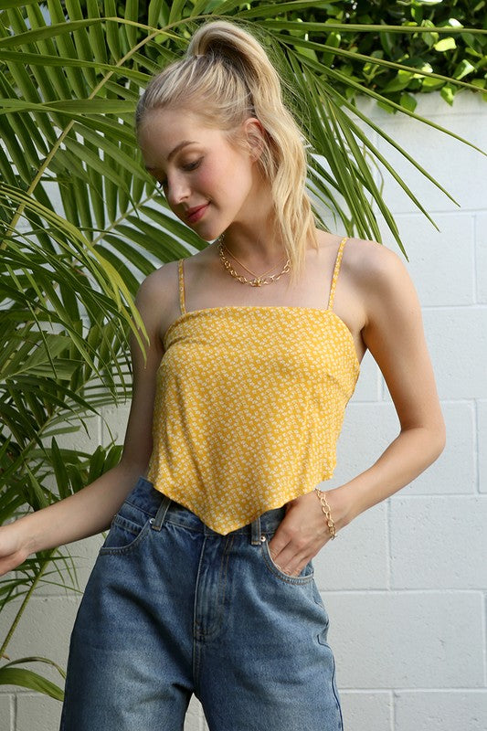 yellow floral tank top