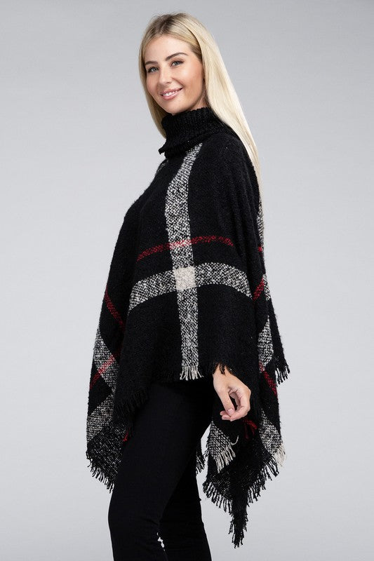 Turtleneck Knit Pancho