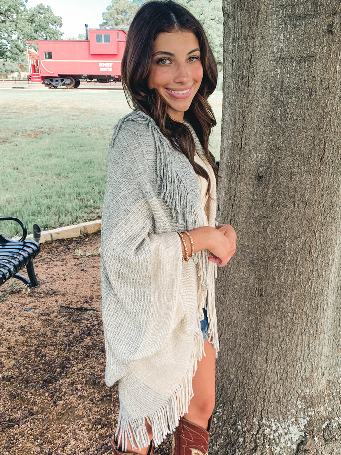 Long Dolman Sleeves Knit Shrug